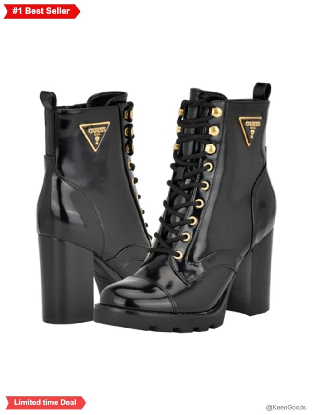 Chelsea Ankle Bootie Block Heel Lug Sole PU Slip On Boot